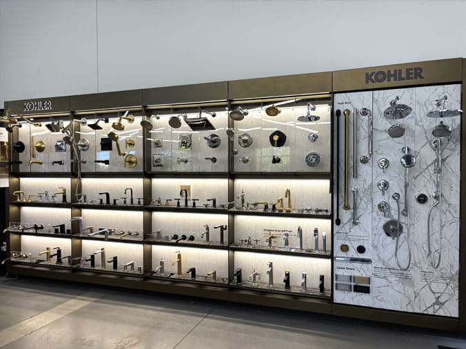 Roberts-Hamilton showroom Kohler faucet display