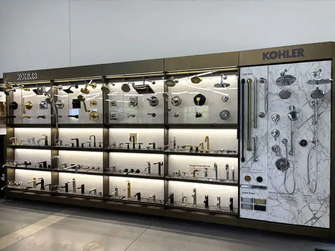 Roberts-Hamilton showroom Kohler faucet display