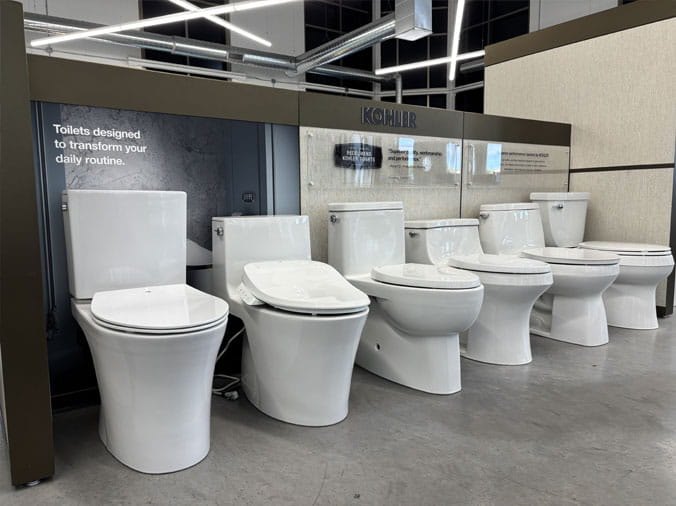 Roberts-Hamilton showroom Kohler toilet display